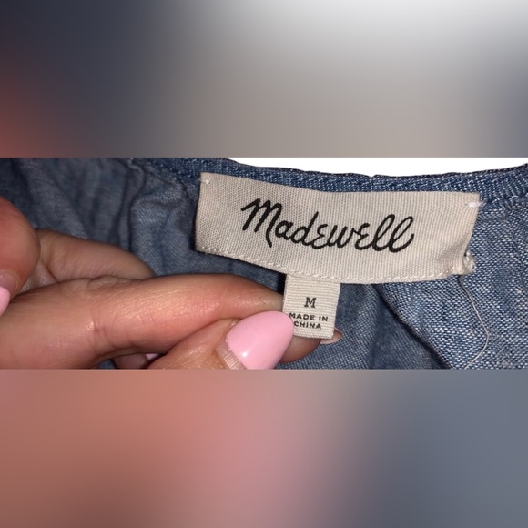 shoulder out Linen Denim top by Madewell Medium - Picture 6 of 6